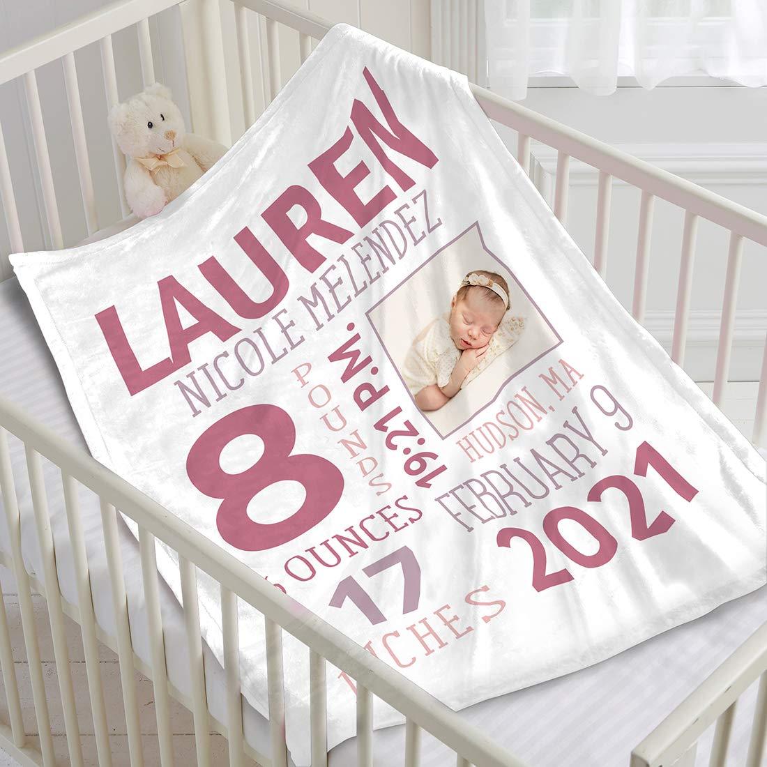Personalized Baby Milestone Blanket with Birth Information | BKMS014