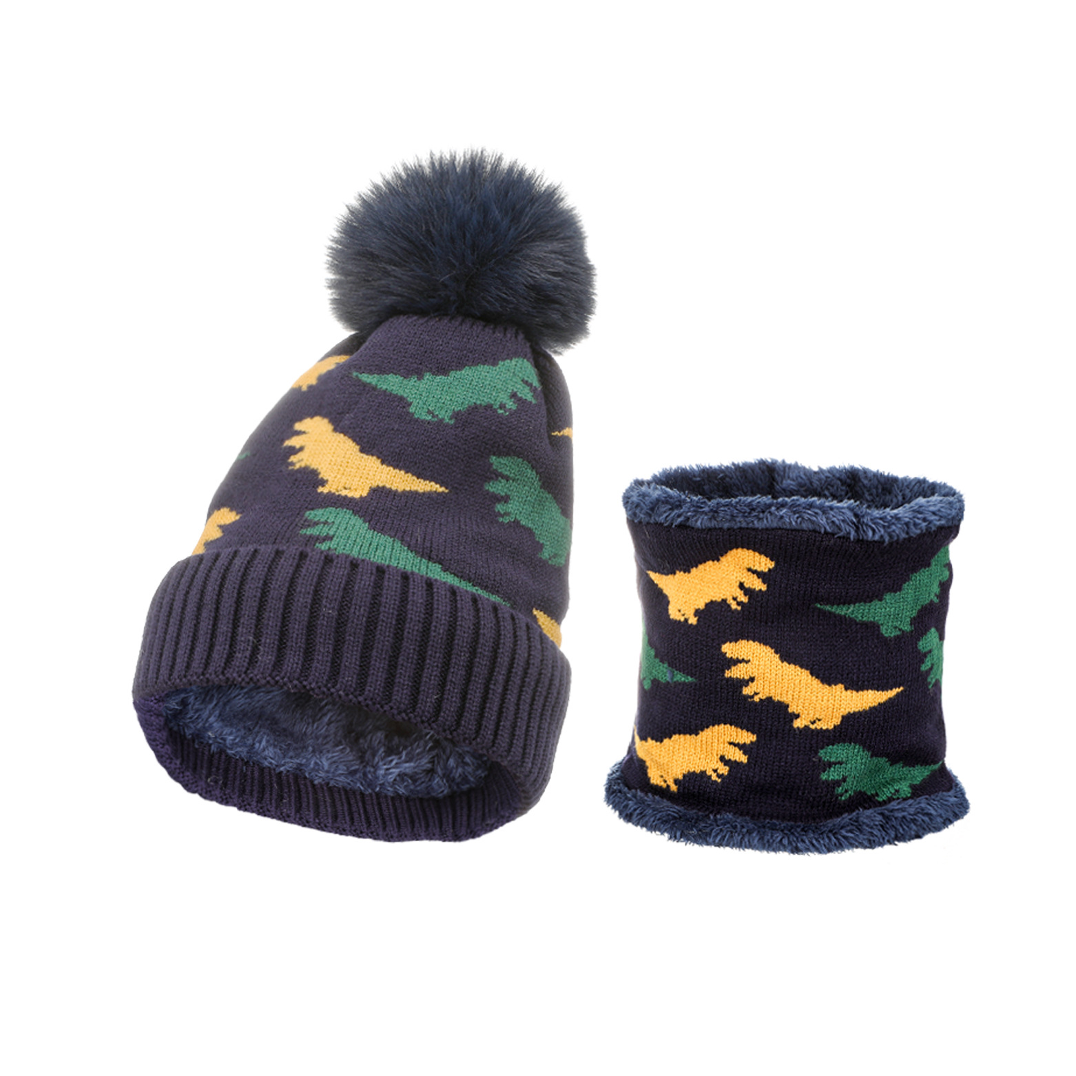 Personalized Embroidery Kid Dinosaur Hat and Scarf for Comfort & Unique | HSKid12