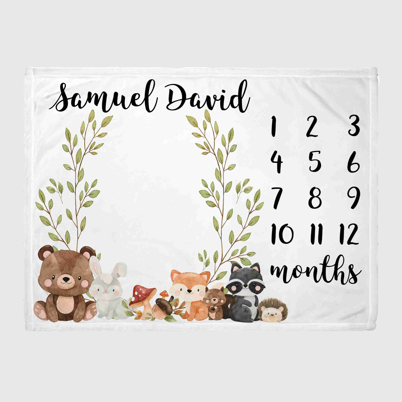 Personalized Baby Monthly Milestone Blanket for Comfort & Unique | BKMS001