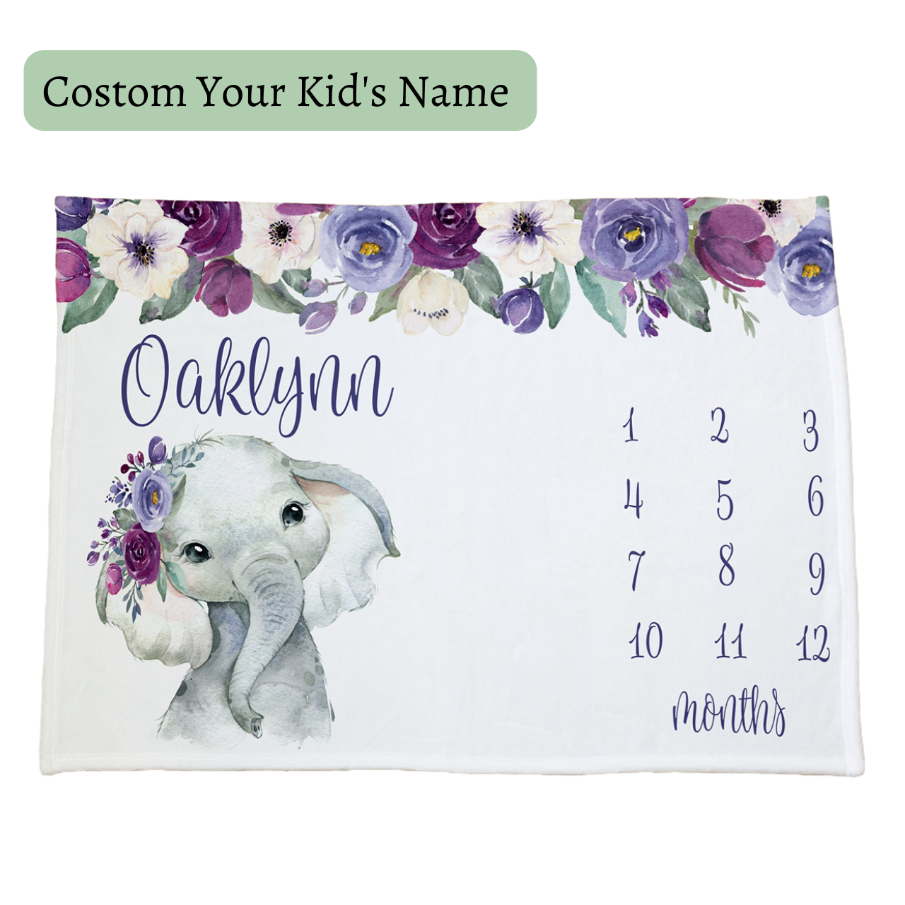 Personalized Baby Milestone Blanket for Comfort & Unique | BKMS013