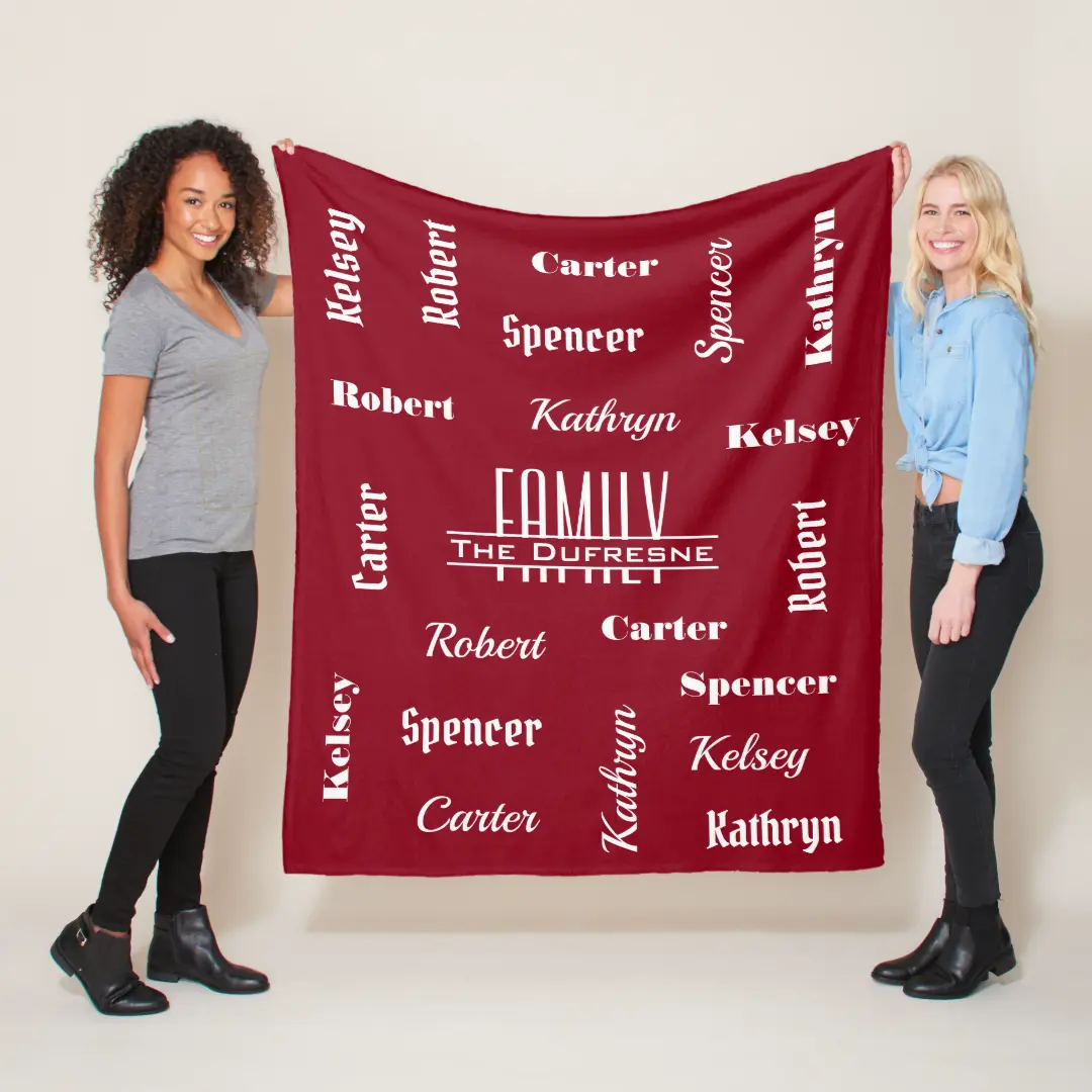 Personalized Family Name Blanket for Comfort & Unique | BKName07