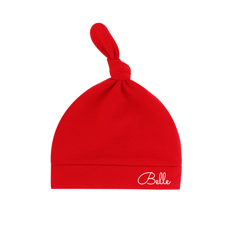 Personalized Newborn Baby Knot Hat Set | CWBaby14