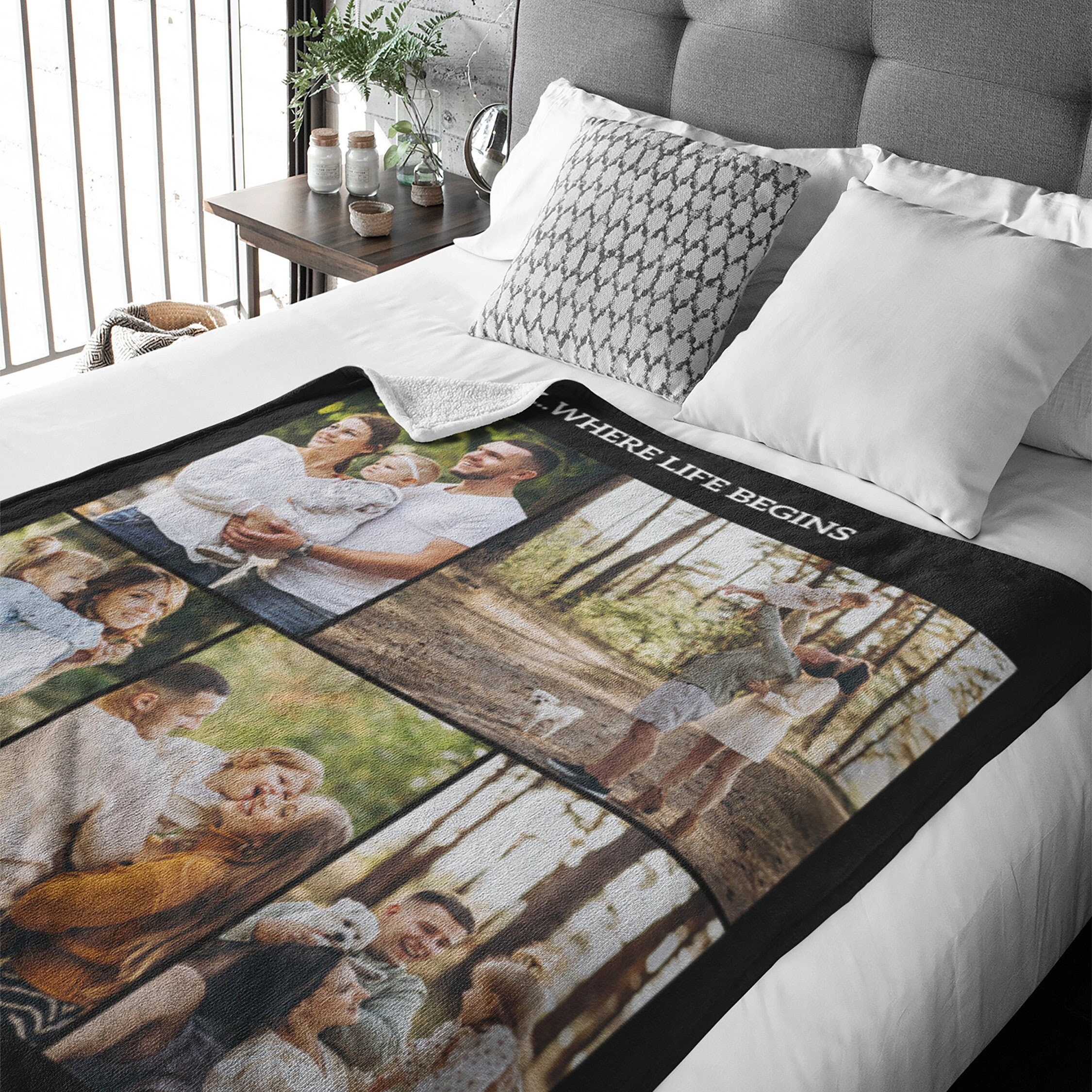 Personalized Memorial Photo Blanket for Comfort & Unique | BKphoto05