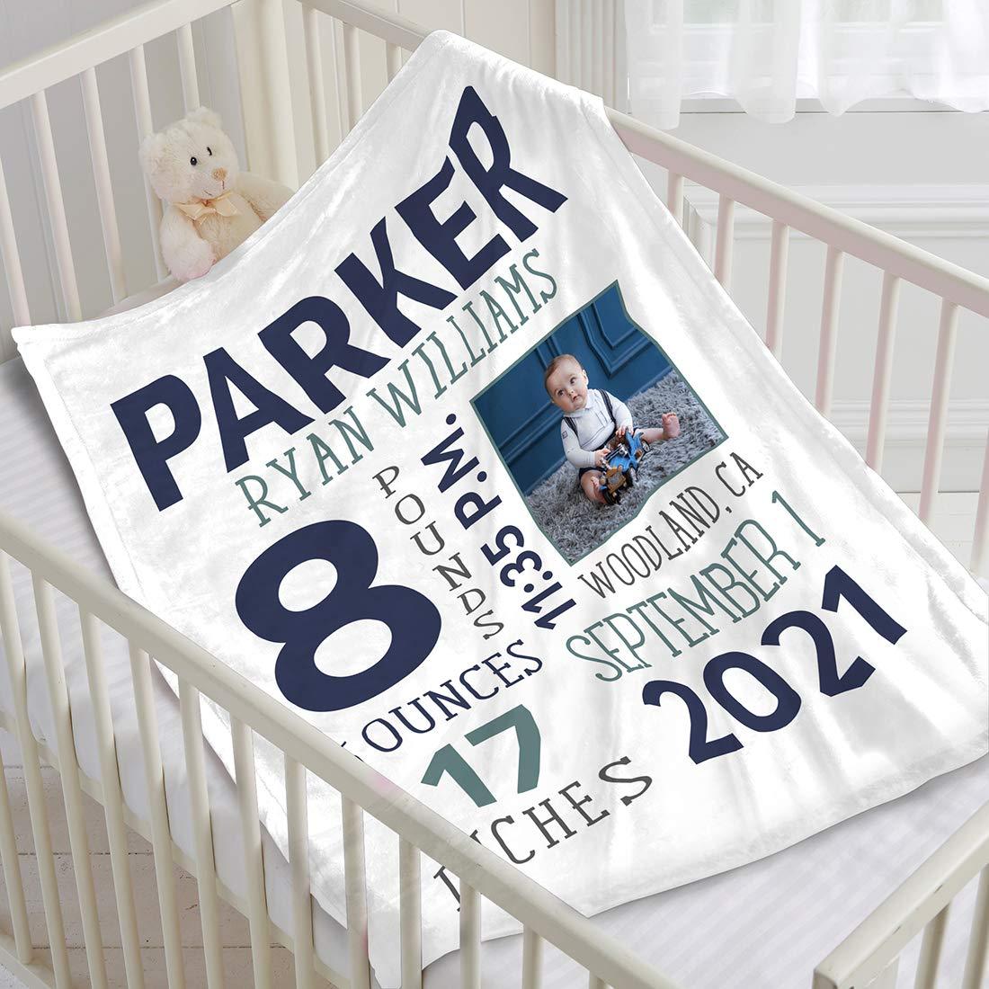 Personalized Baby Milestone Blanket with Birth Information | BKMS014