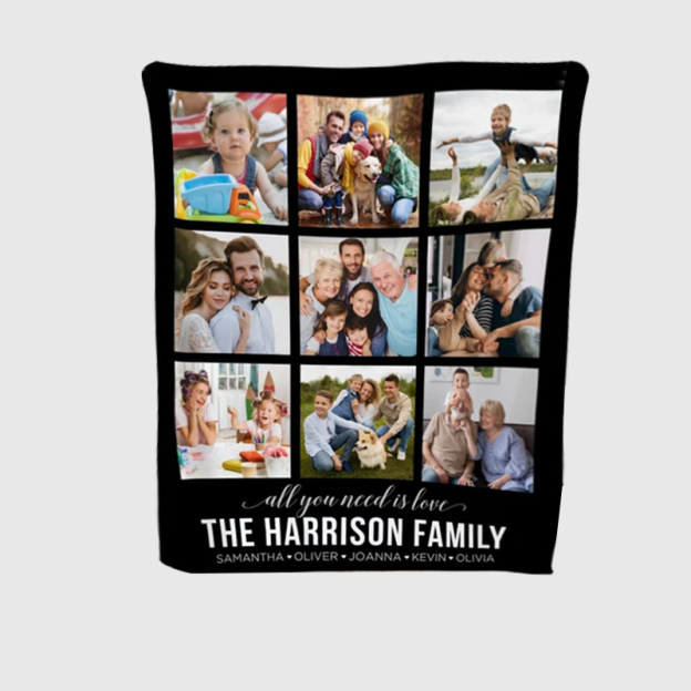 Personalized Memorial Photo Blanket for Comfort & Unique | BKphoto07