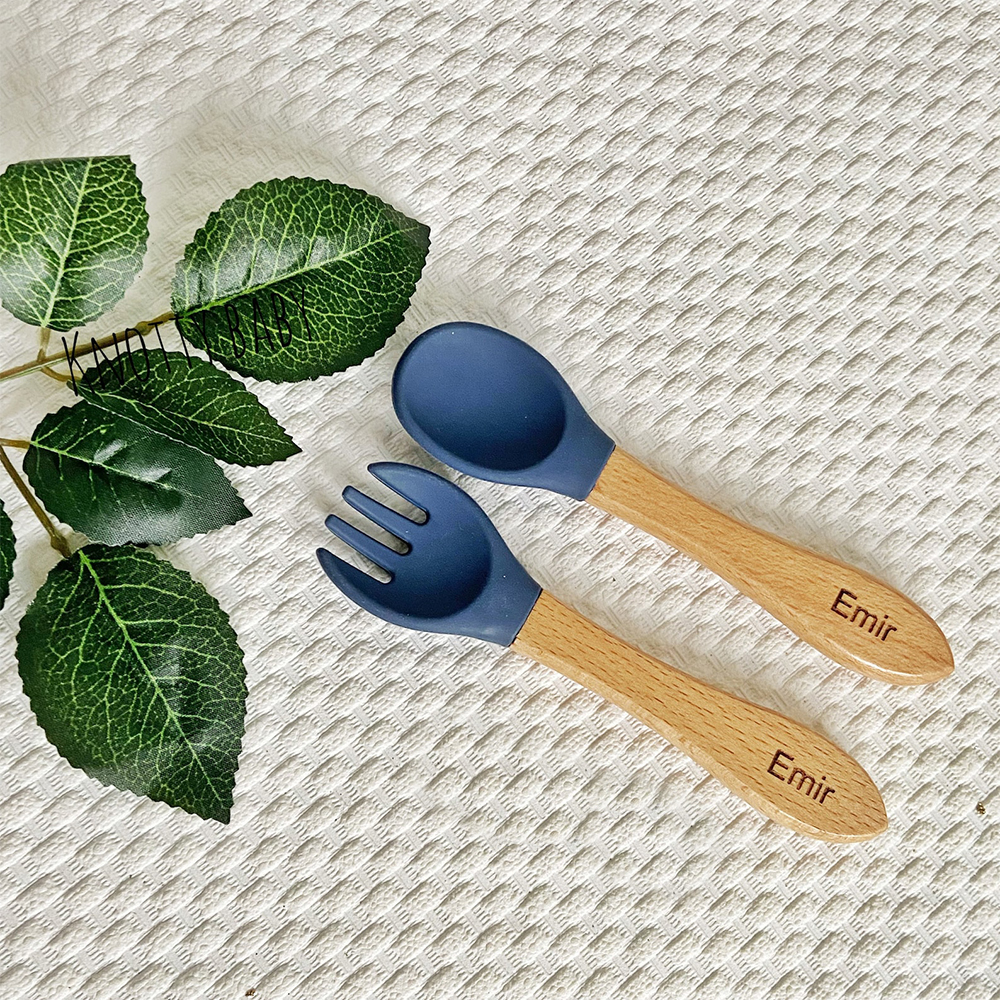 Personalised Baby Silicone Cutlery Set | CWBaby11