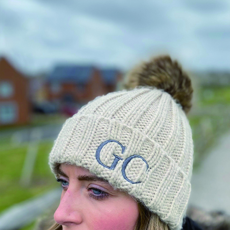 Personalized Embroidery Kid Pom Pom Hat and Scarf for Comfort & Unique | HSKid05