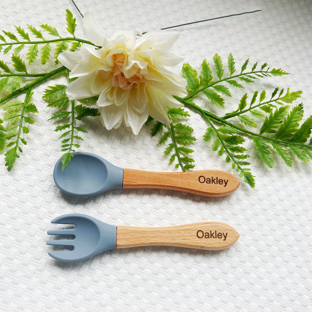 Personalised Baby Silicone Cutlery Set | CWBaby11