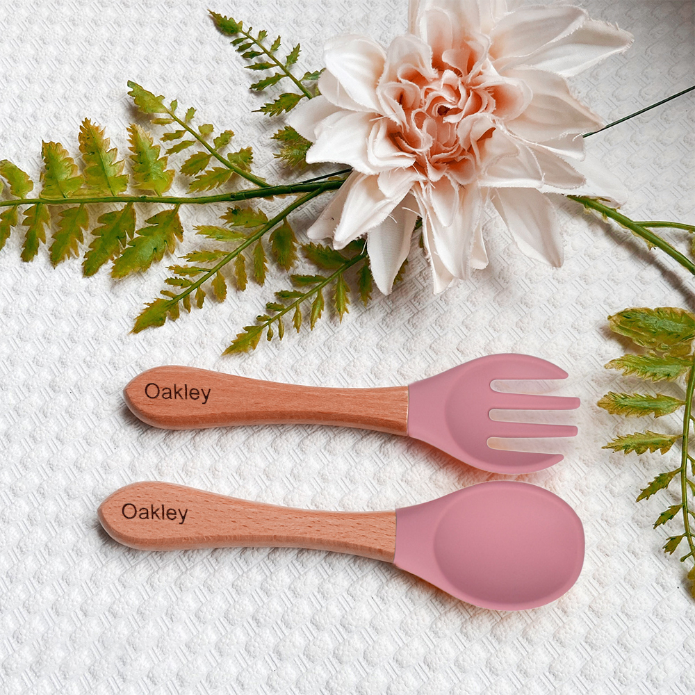 Personalised Baby Silicone Cutlery Set | CWBaby11