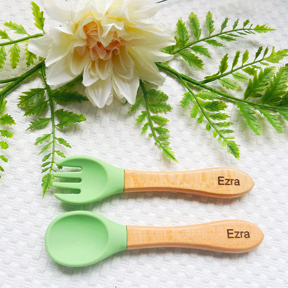 Personalised Baby Silicone Cutlery Set | CWBaby11