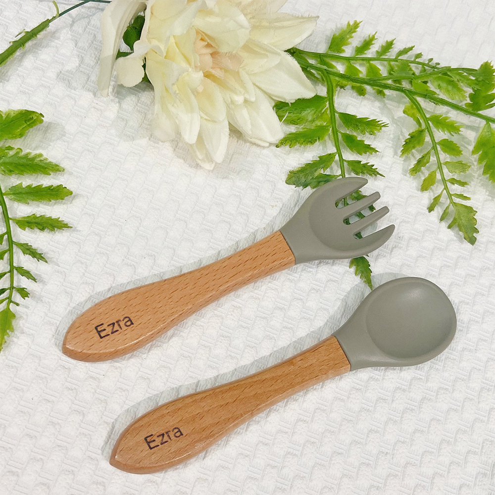 Personalised Baby Silicone Cutlery Set | CWBaby11