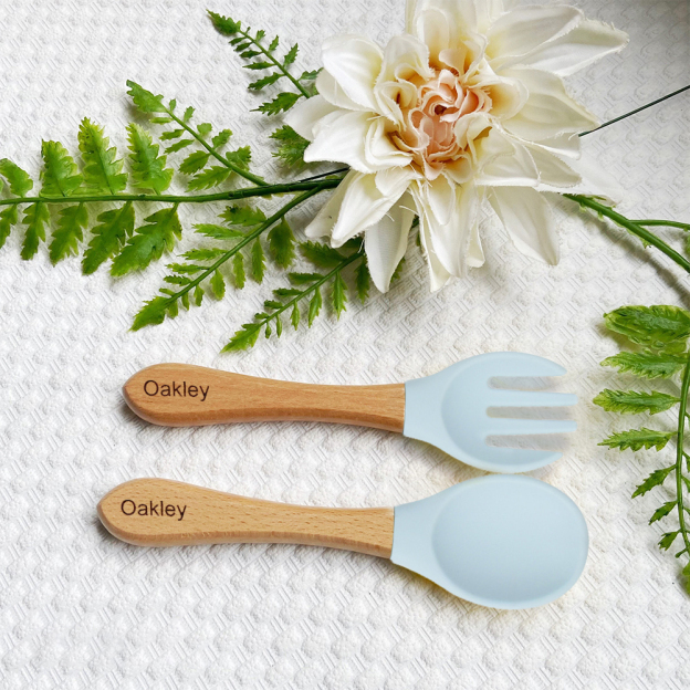 Personalised Baby Silicone Cutlery Set | CWBaby11