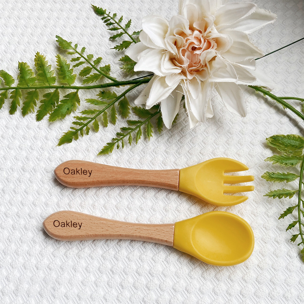 Personalised Baby Silicone Cutlery Set | CWBaby11