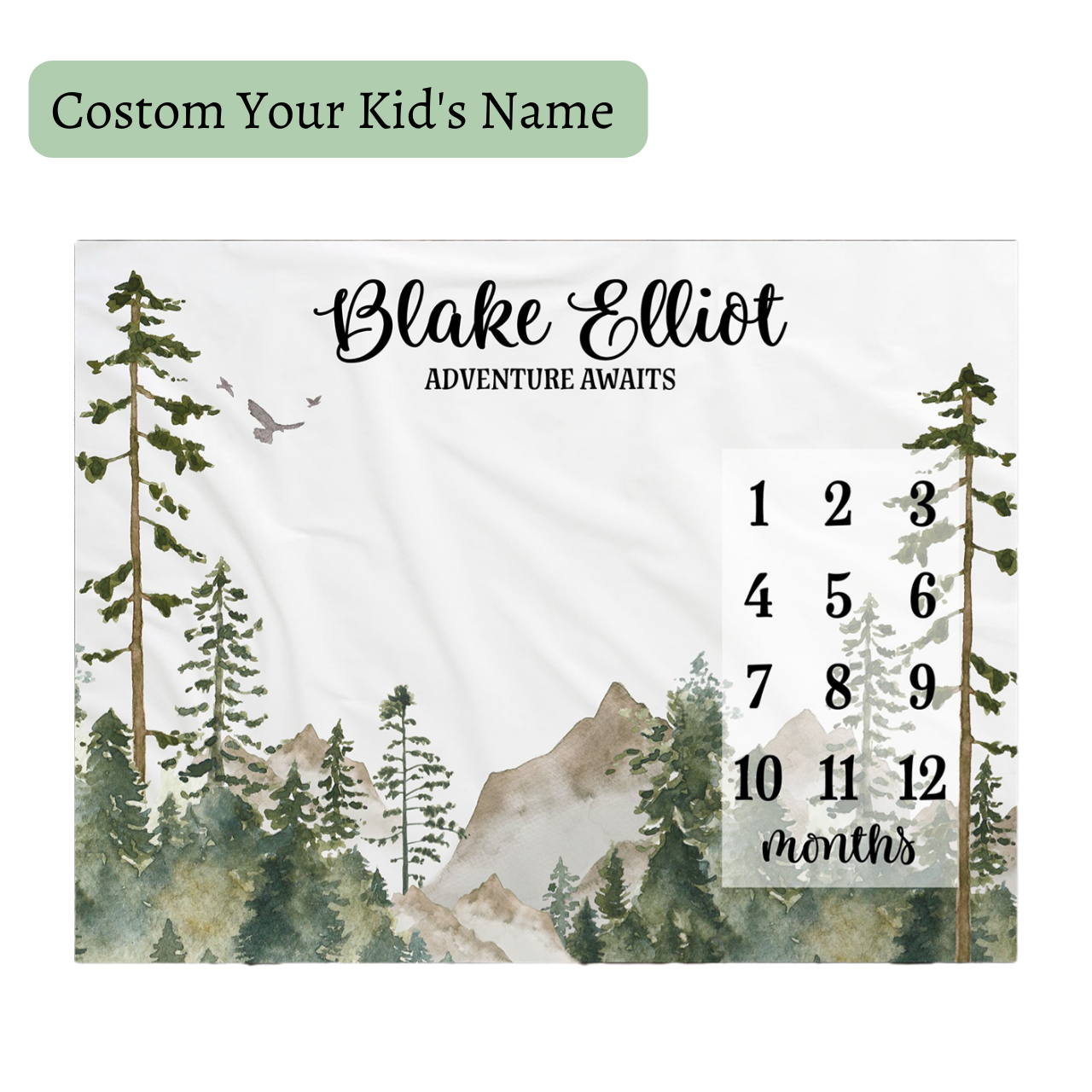 Personalized Baby Milestone Blanket for Comfort & Unique | BKMS011