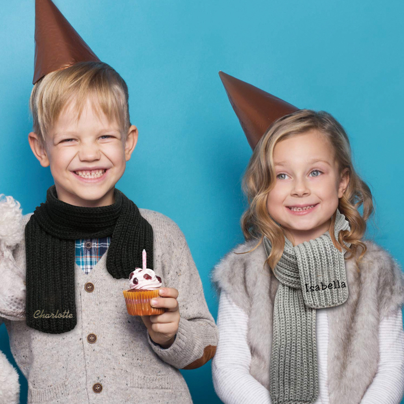 Personalized Embroidery Kid Color Scarf for Comfort & Unique | HSKid06