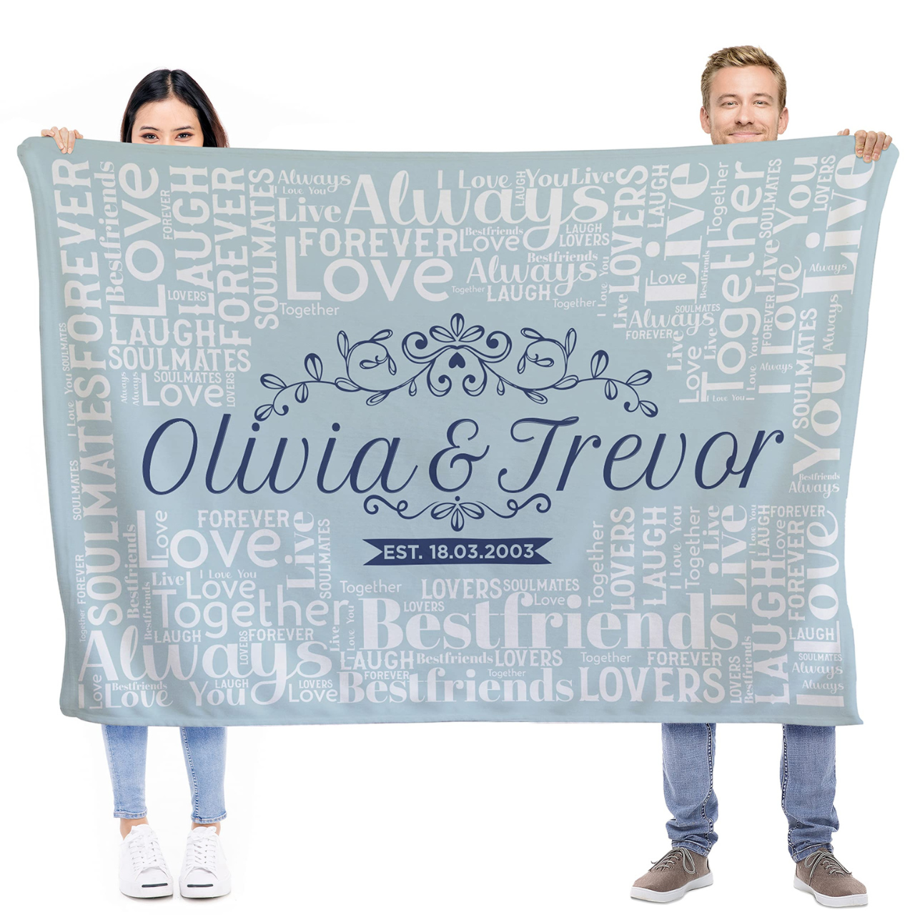 Personalized Anniversary Blanket for Comfort & Unique | BKAN001