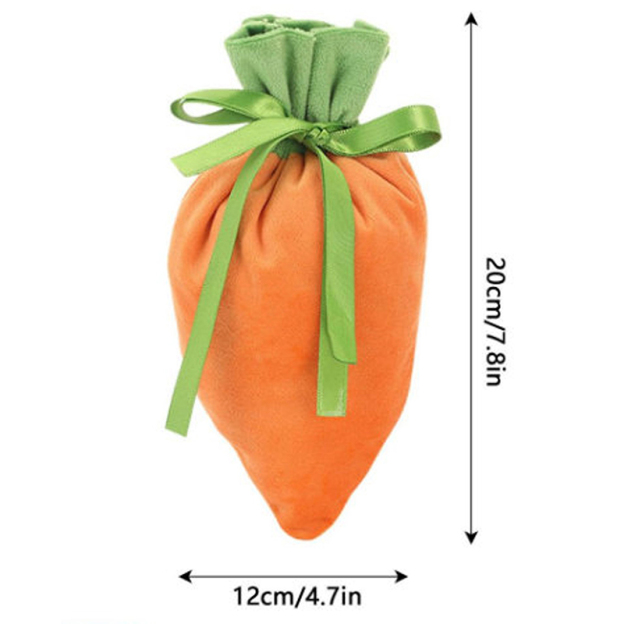 Personalized Name Easter Carrot Velvet Basket | CWEaster12