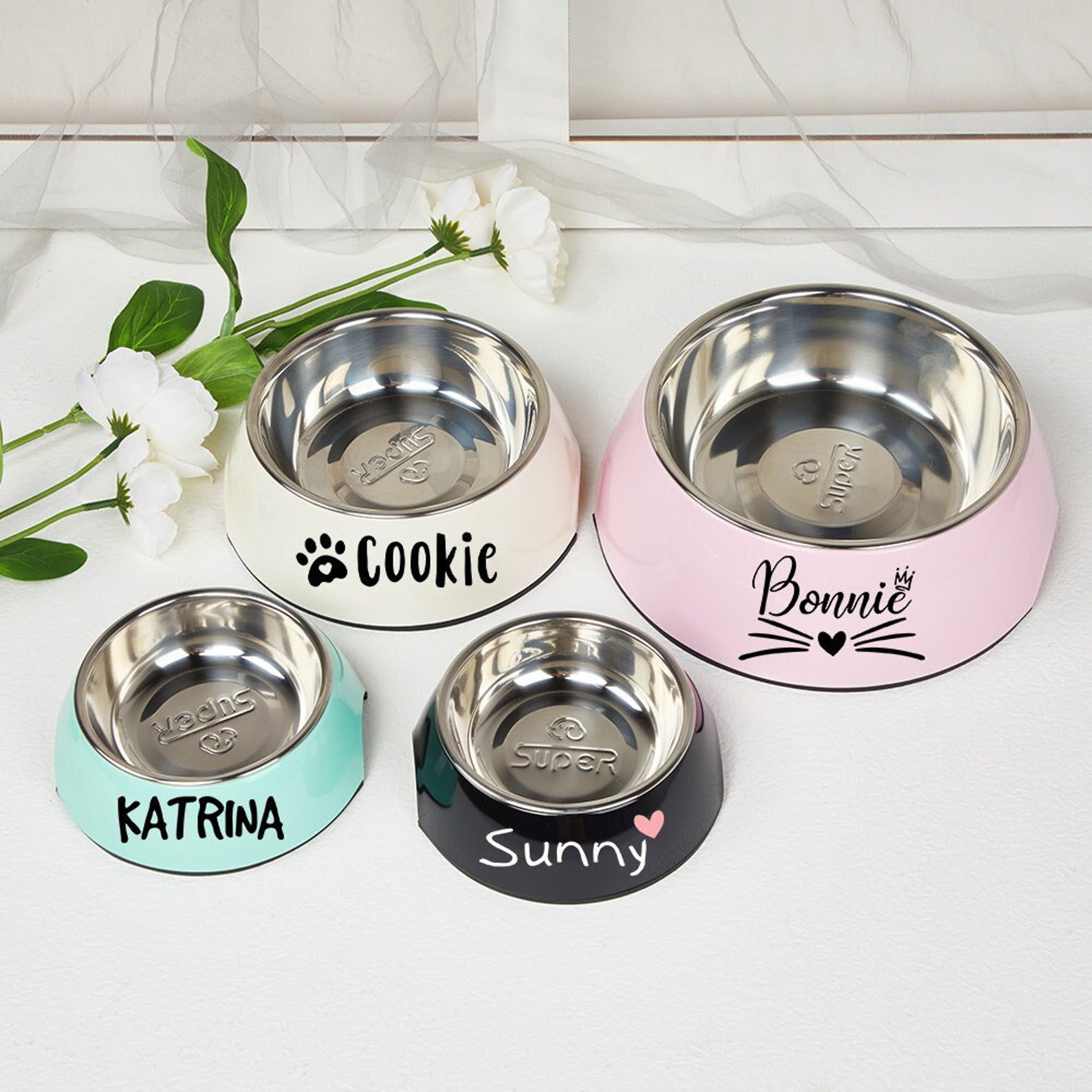 Personalized Pet Stainless Steel Dog Bowl  | CWToy20