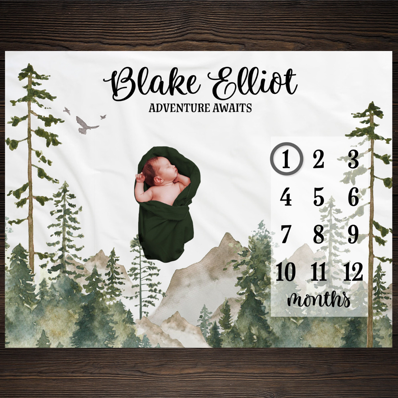 Personalized Baby Milestone Blanket for Comfort & Unique | BKMS011