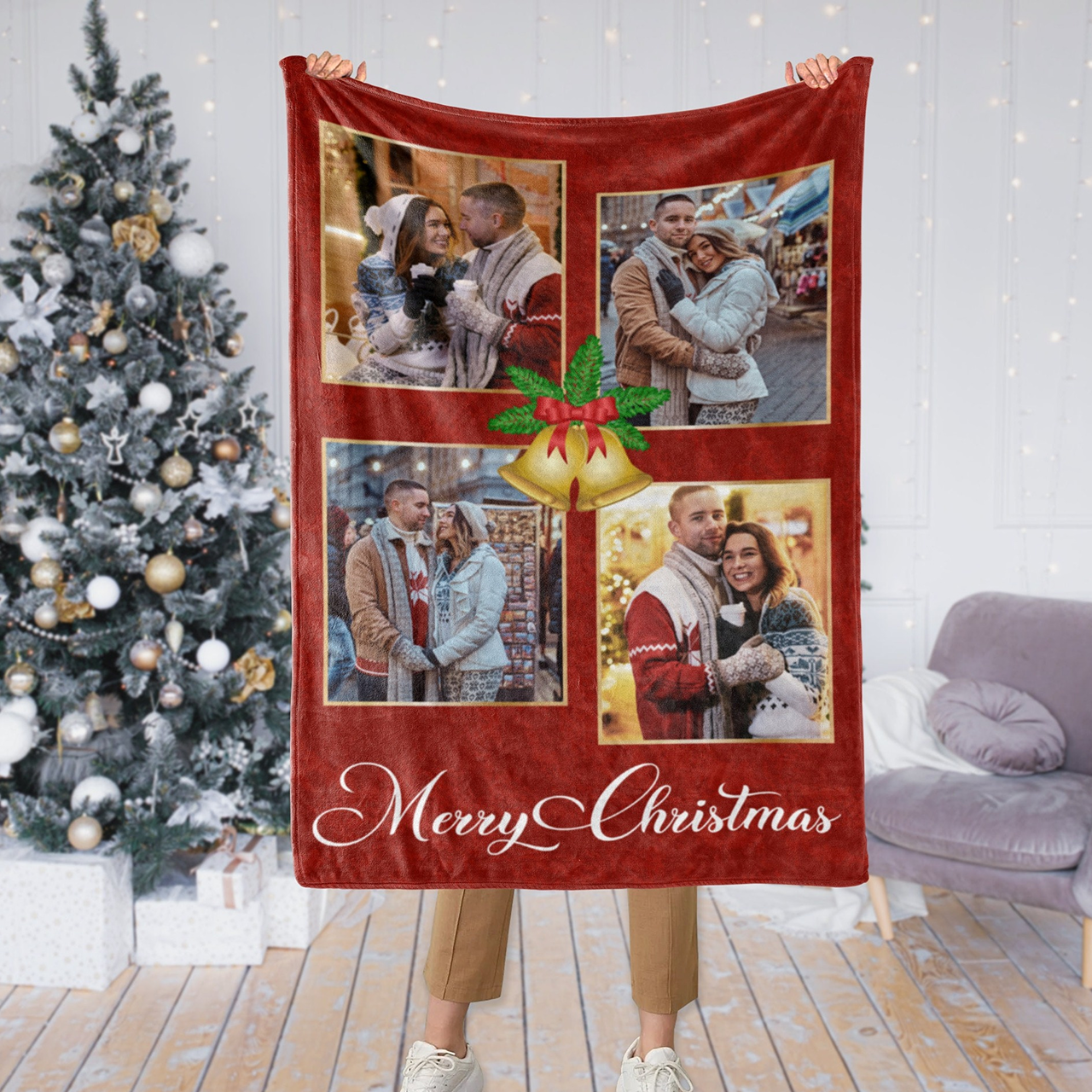 Personalized Merry Christmas Blanket for Comfort & Unique | BKMC08