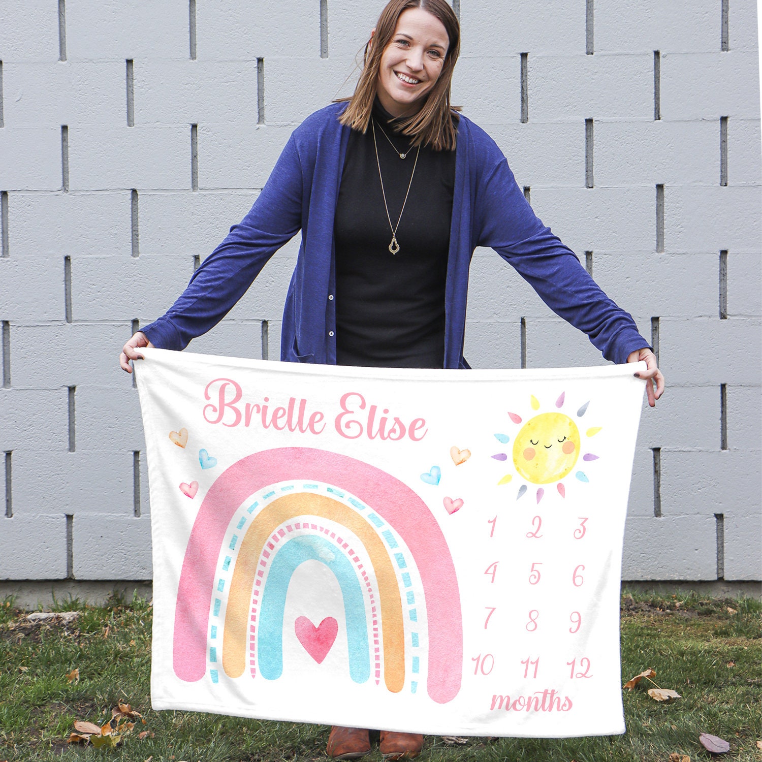 Personalized Baby Milestone Blanket for Comfort & Unique | BKMS004