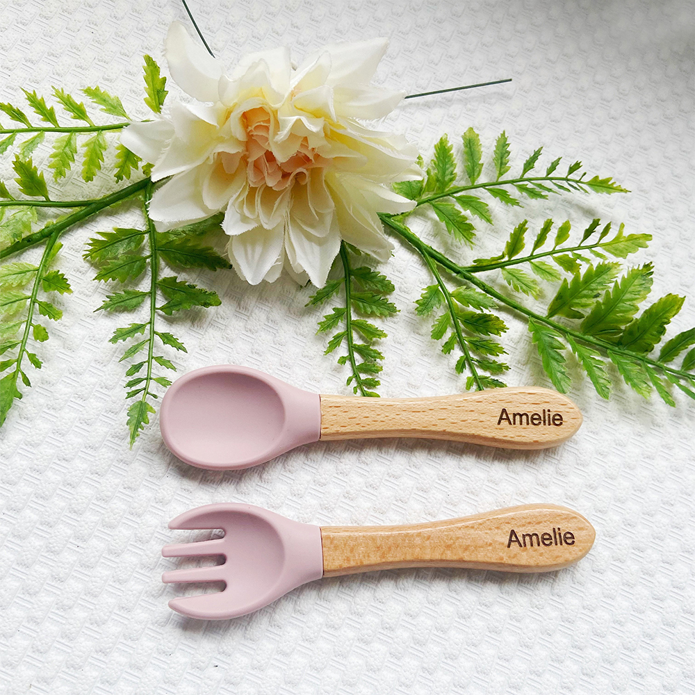 Personalised Baby Silicone Cutlery Set | CWBaby11
