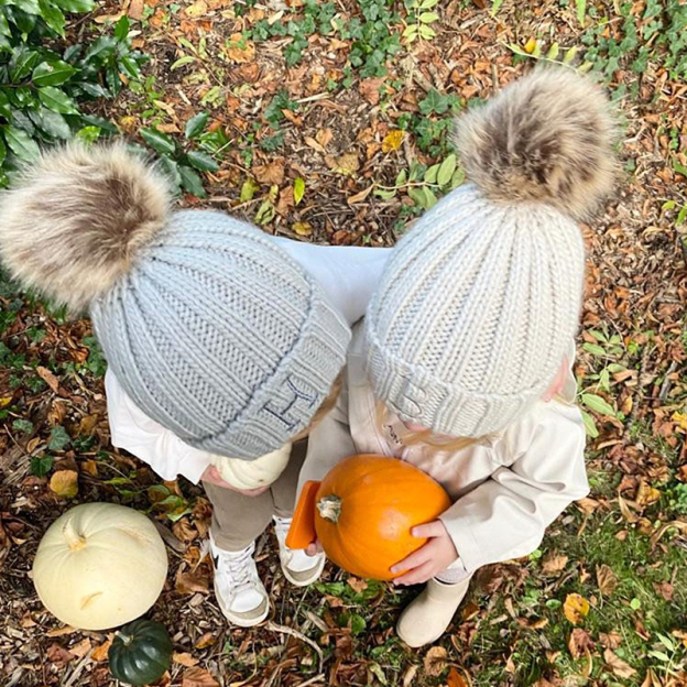Personalized Embroidery Kid Pom Pom Hat and Scarf for Comfort & Unique | HSKid05
