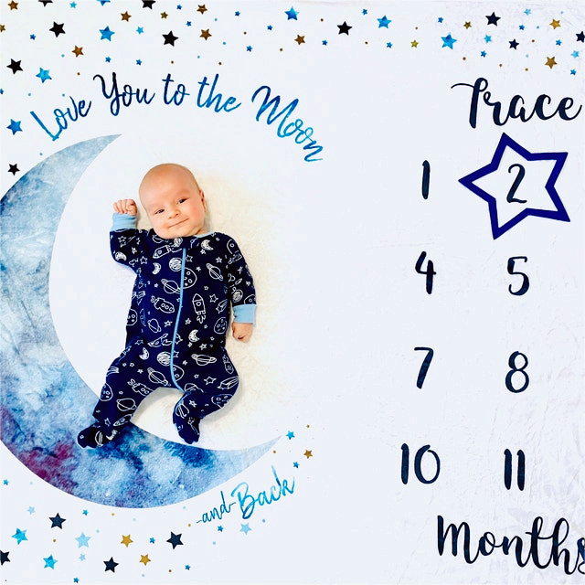 Personalized Baby Milestone Blanket for Comfort & Unique | BKMS008