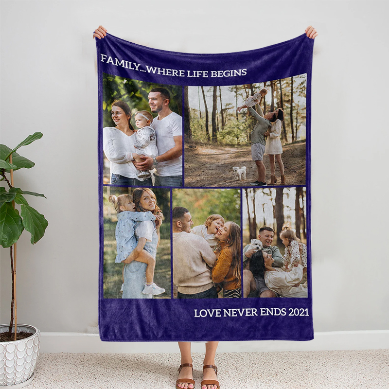 Personalized Memorial Photo Blanket for Comfort & Unique | BKphoto05