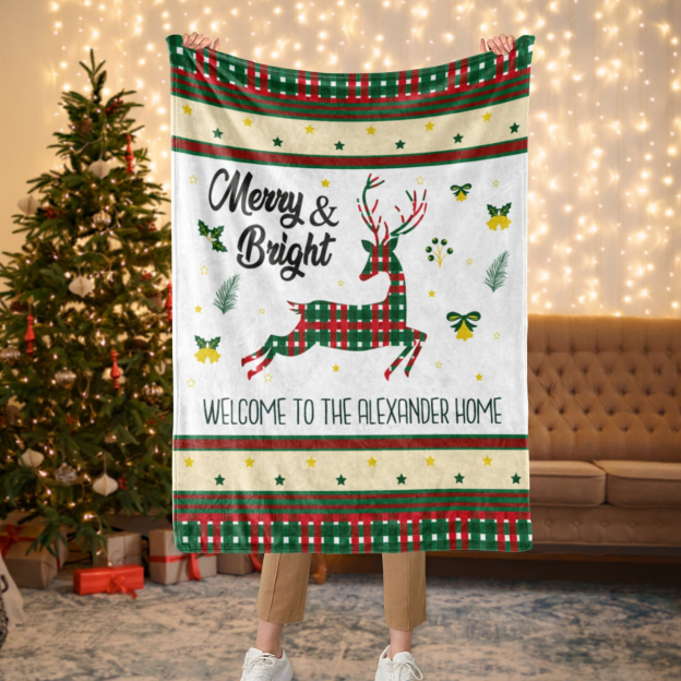 Personalized Merry Christmas Blanket for Comfort & Unique | BKMC05