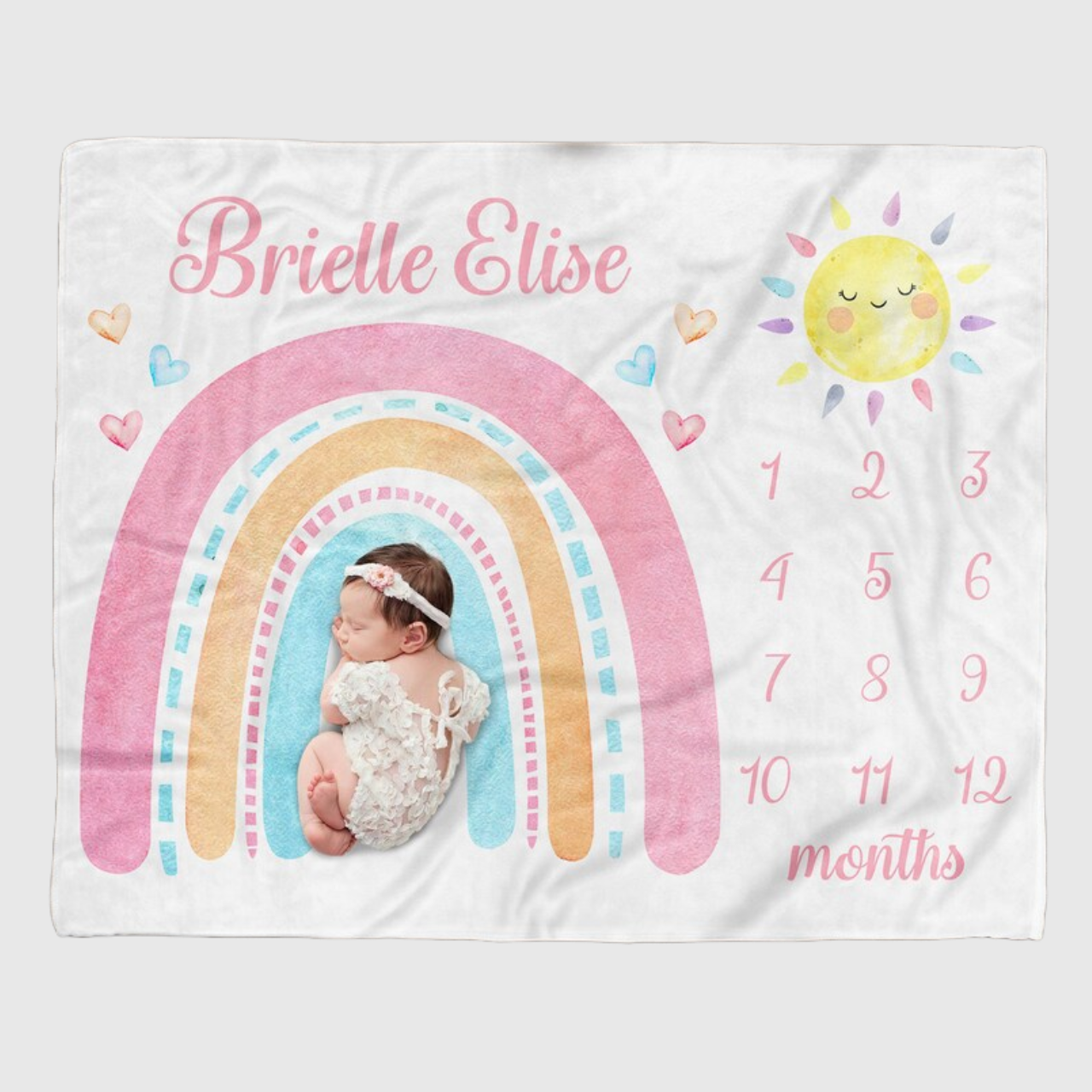 Personalized Baby Milestone Blanket for Comfort & Unique | BKMS004