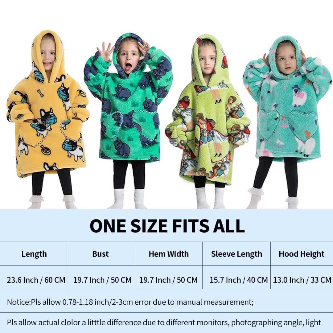 Personalized Embroidery Wearable Blanket Hoodie with Pockets for Toddler | BHKid01