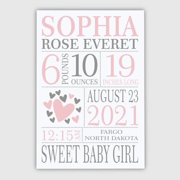 Personalized Baby Newborn Blanket with Birth Information | BKMS015