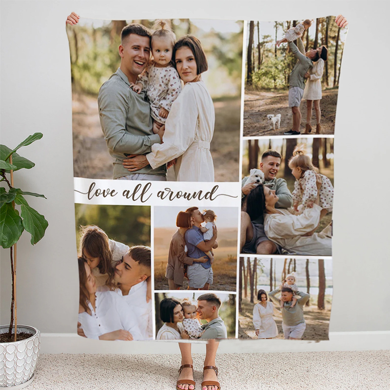 Personalized Memorial Photo Blanket for Comfort & Unique | BKphoto04