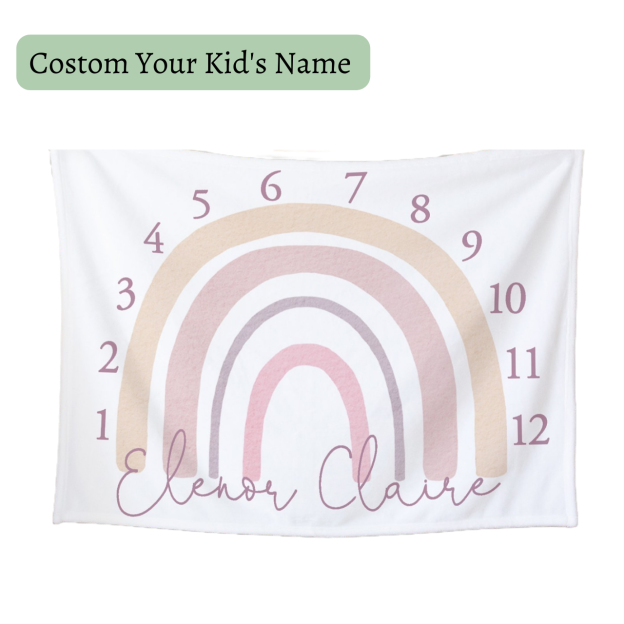 Personalized Baby Milestone Blanket for Comfort & Unique | BKMS009