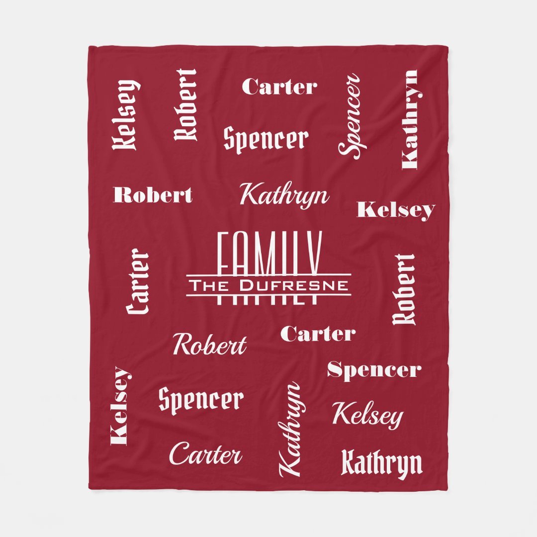 Personalized Family Name Blanket for Comfort & Unique | BKName07
