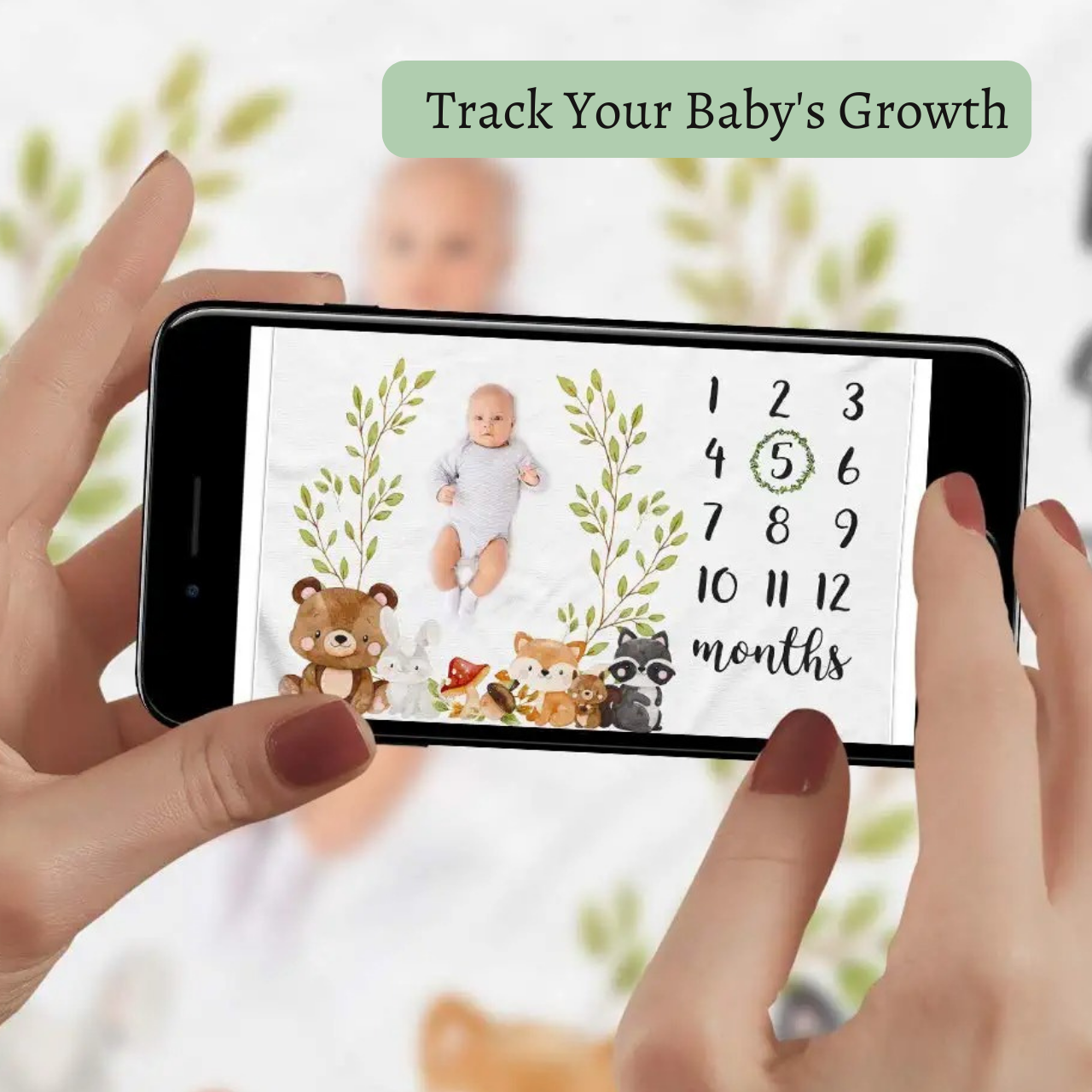 Personalized Baby Milestone Blanket for Comfort & Unique | BKMS011