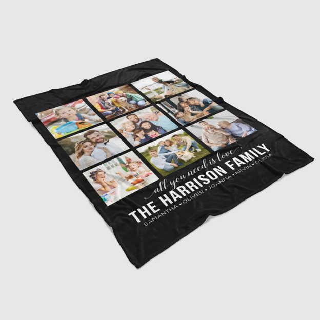 Personalized Memorial Photo Blanket for Comfort & Unique | BKphoto07