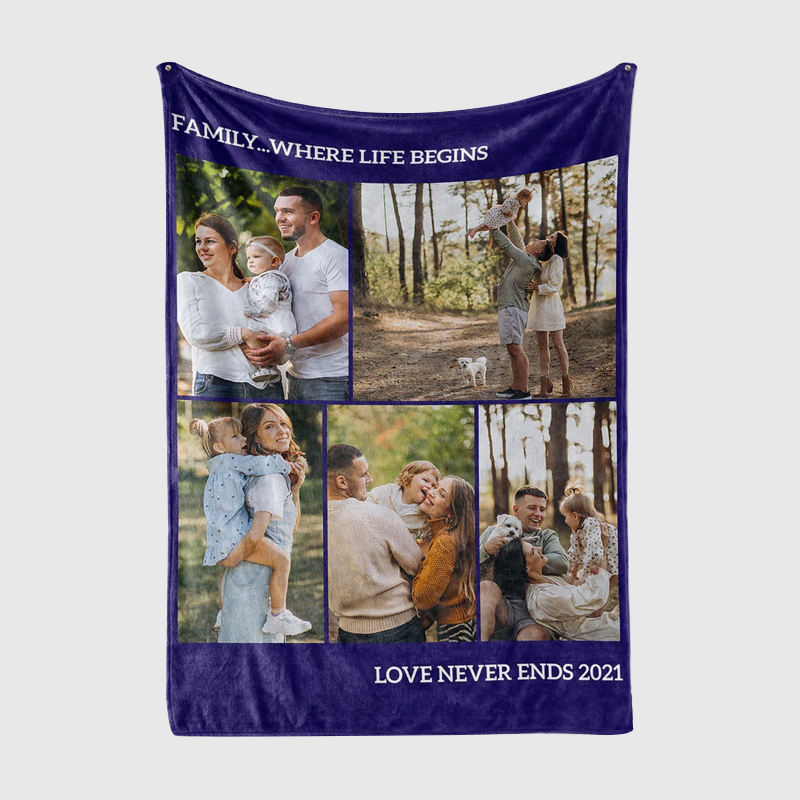 Personalized Memorial Photo Blanket for Comfort & Unique | BKphoto05