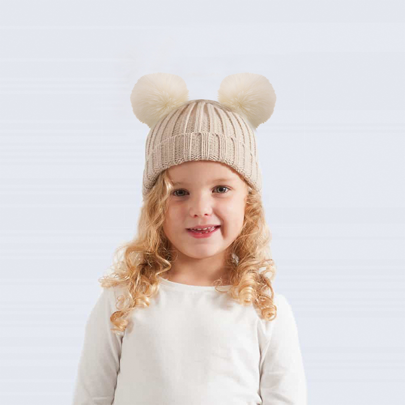 Personalized Embroidery Detachable Pom Pom Hat for Comfort & Unique | HSKid10