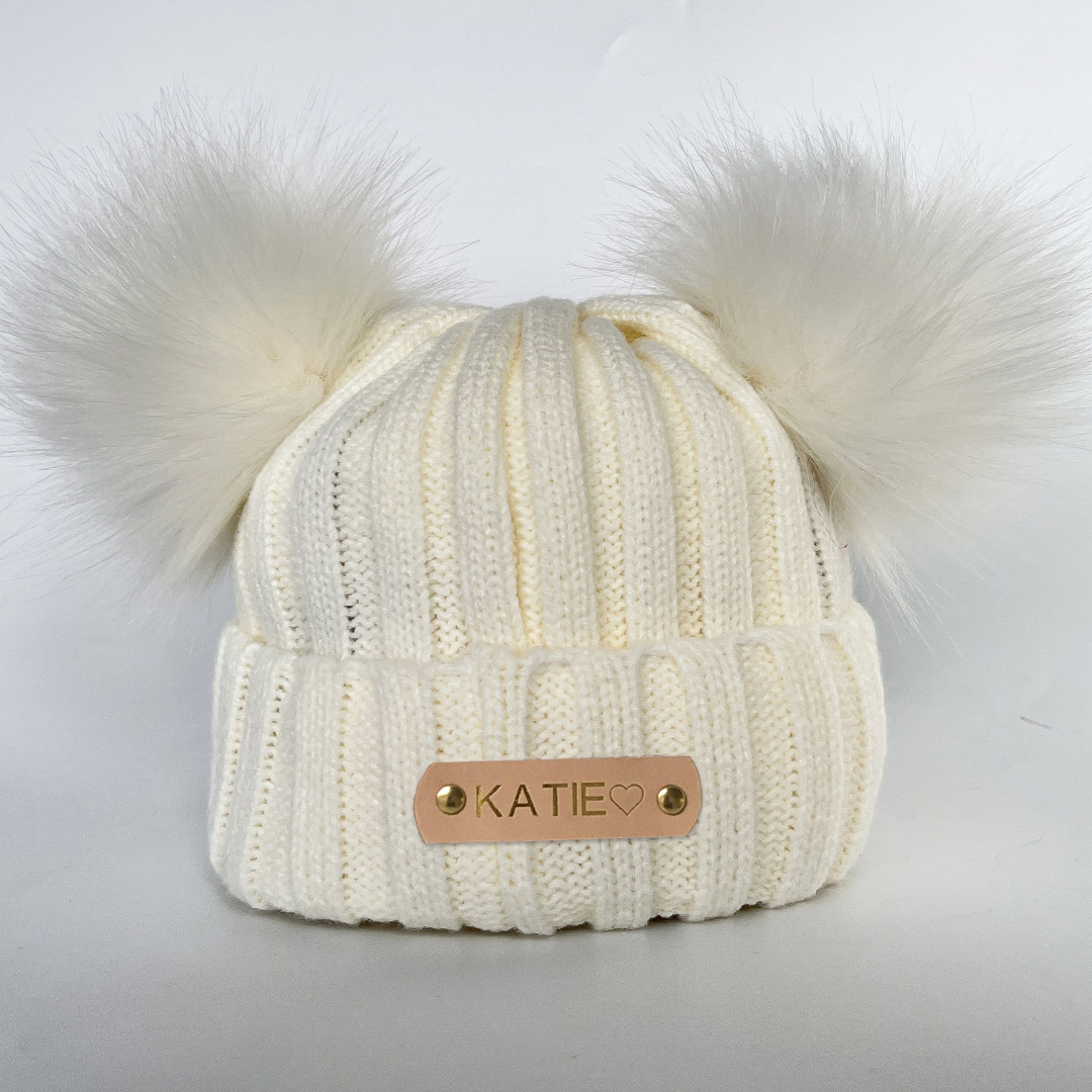 Personalized Name Kid Pom Pom Hat for Comfort & Unique | HSKid09