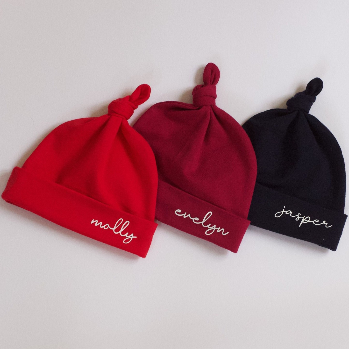 Personalized Newborn Baby Knot Hat Set | CWBaby14