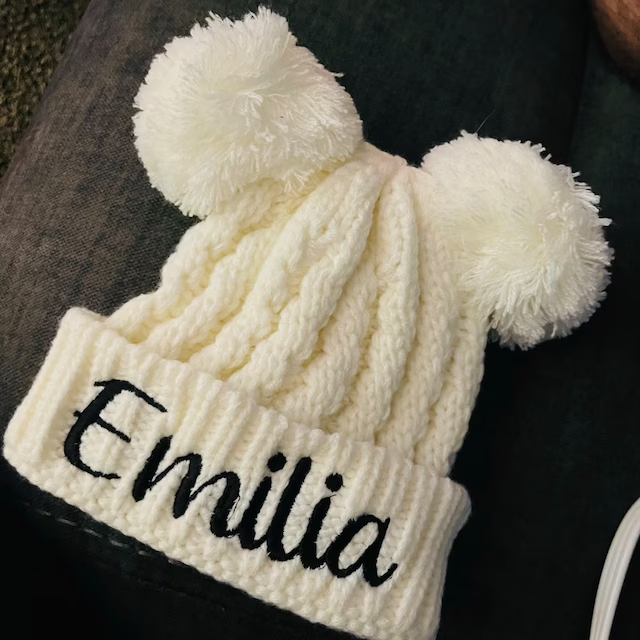 Personalized Embroidery Pom Pom Hat for Comfort & Unique | HSKid17