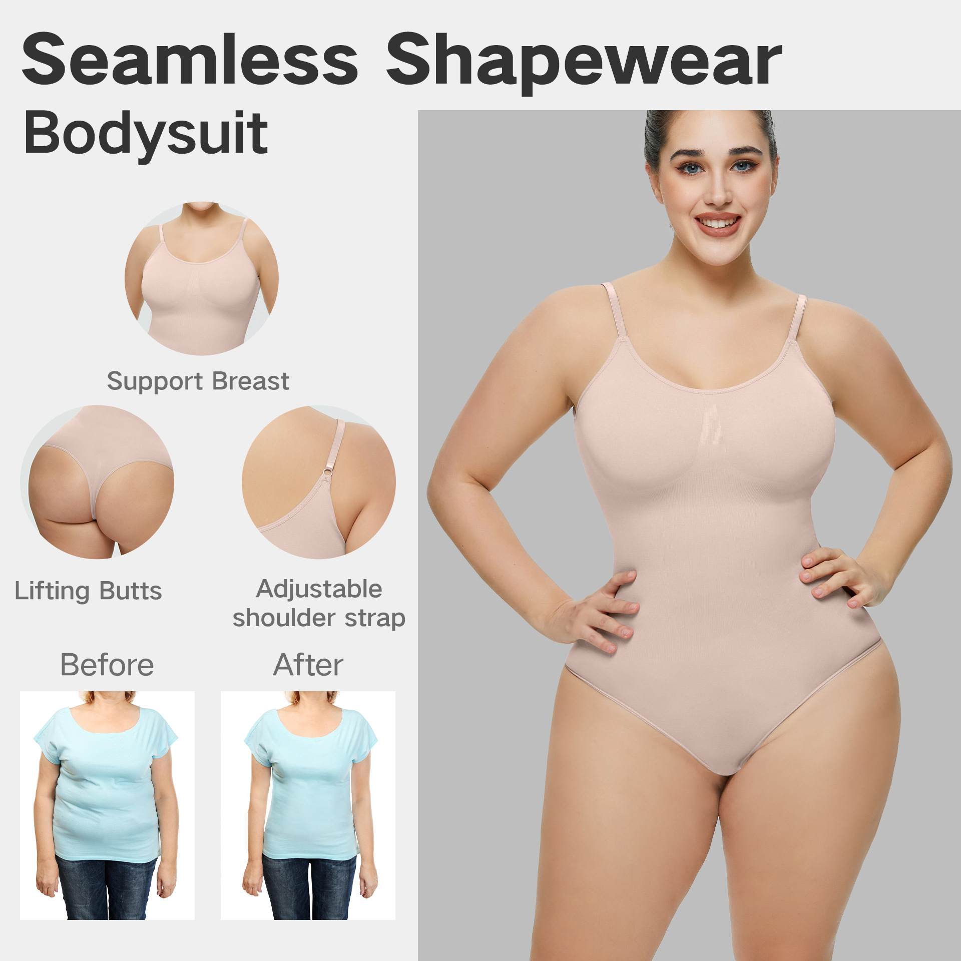 [Copy]🔥Buy 1 Get 1 Free🔥(2 PCS)Bodysuit Shapewear