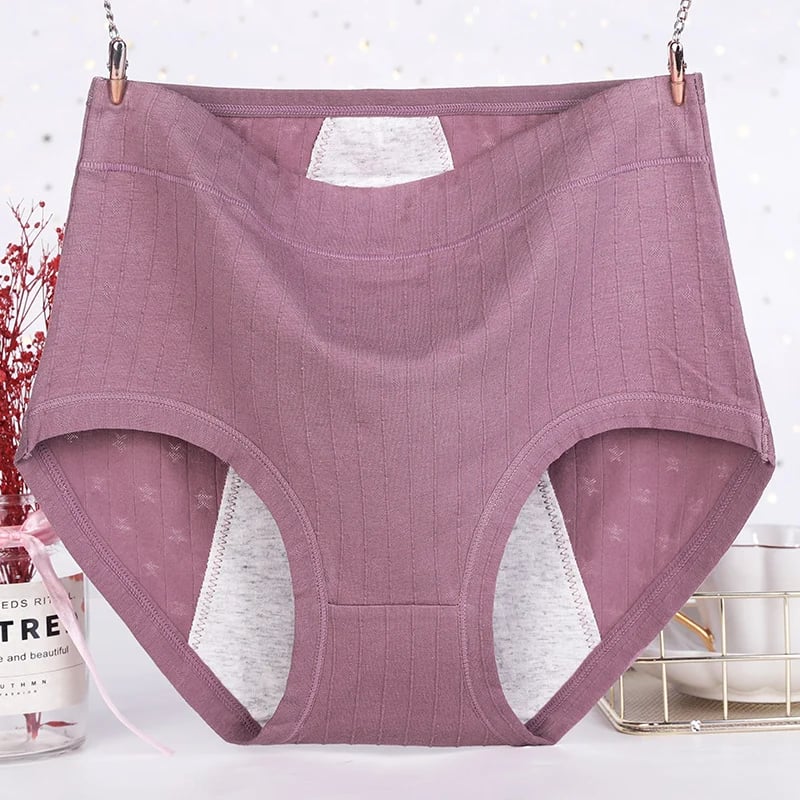 Buy 5 get 5 free-High waist plus size cotton antibacterial and leak-proof physiological underwear
