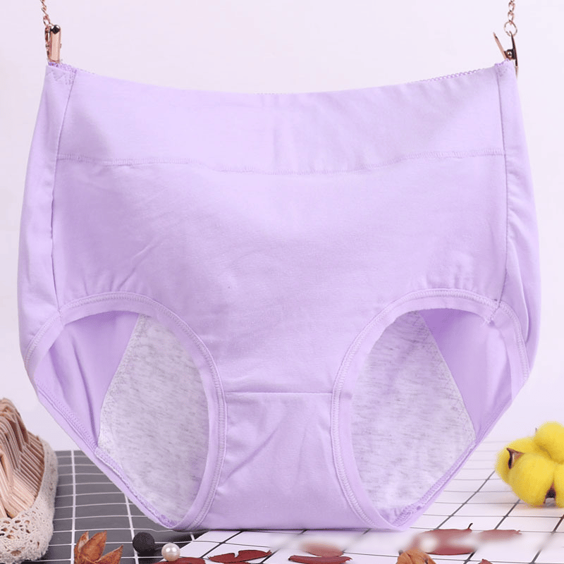 buy 5 get 5 free-High waist plus size cotton antibacterial and leak-proof physiological underwear