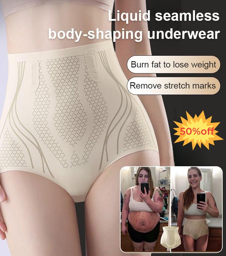 Stretch mark fading and firming liquid body-shaping underwear
