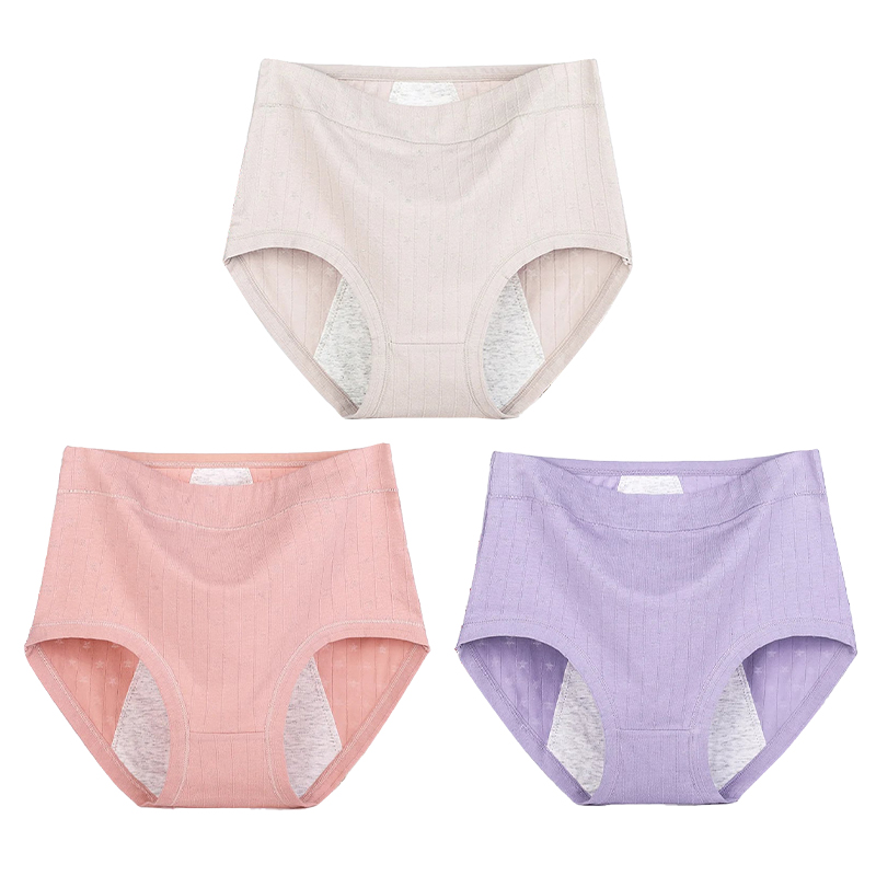 Buy 5 get 5 free-High waist plus size cotton physiological underwear