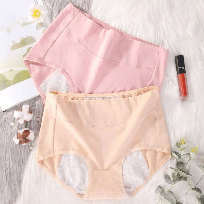 buy 5 get 5 free-High waist plus size cotton antibacterial and leak-proof physiological underwear