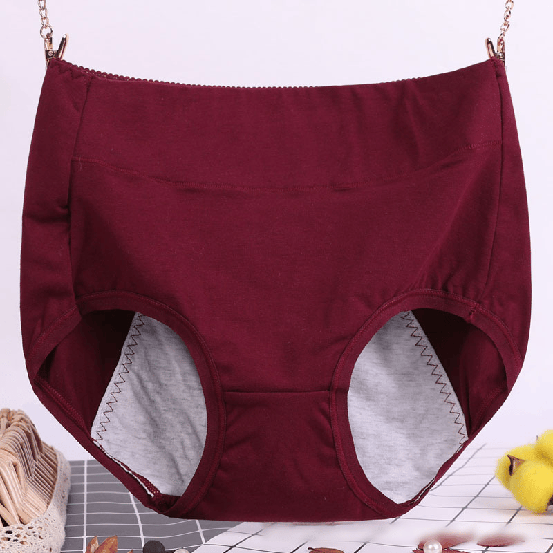 buy 5 get 5 free-High waist plus size cotton antibacterial and leak-proof physiological underwear